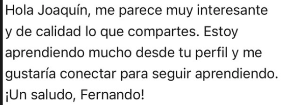 Captura de feedback real en LinkedIn
